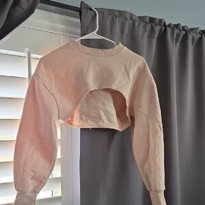 Zara Light Peach V-Neck Top
